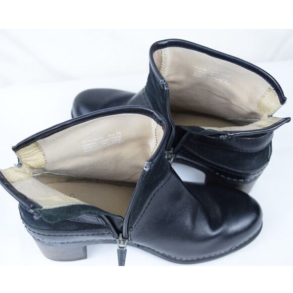 Dansko "Hayley" Black Leather & Suede Block Heeled Biker Bootie EUR. 36 US 5-5.5 - Picture 5 of 9